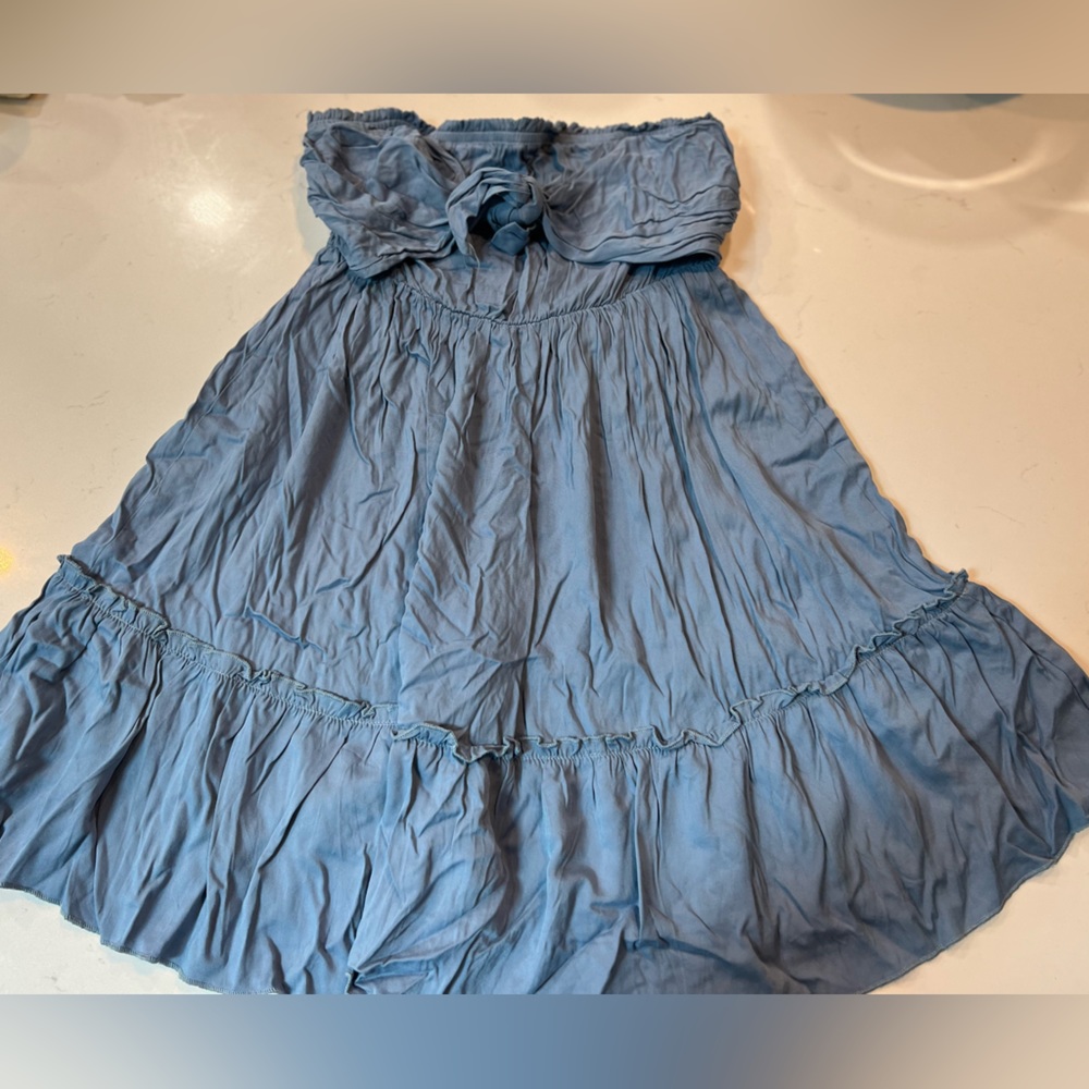Blue strapless sundress never been worn!